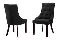 Chaises rembourrées (bte de 2) - gris foncé