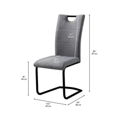 Chaises rembourrées (bte de 2) - gris