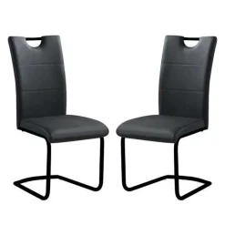 Chaises rembourrées (bte de 2) - noir