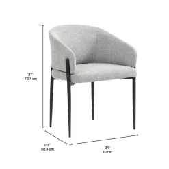 Chaises rembourrées (bte de 2) - gris