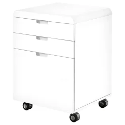 Classeur - 3 tiroirs, blanc lustré sur roulettes - Monarch