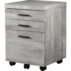 Classeur - 3 tiroirs, faux bois gris sur roulettes - Monarch
