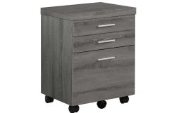 Classeur - 3 tiroirs, taupe foncé sur roulettes - Monarch