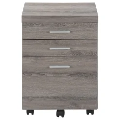 Classeur - 3 tiroirs, taupe foncé sur roulettes - Monarch