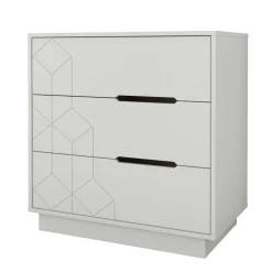 Commode 3 tiroirs, blanc - Nexera