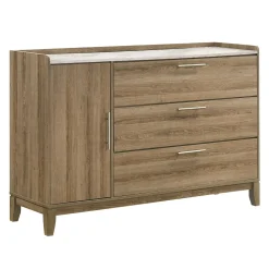 Commode avec 3 tiroirs et 1 porte de rangement