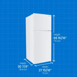 DANBY Réfrigérateur 18 pi3 28 po Blanc Congélateur en haut - DFF176B1WDB