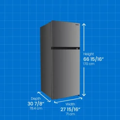 DANBY Réfrigérateur 18 pi3 28 po Inox Congélateur en haut - DFF176B1SLDB