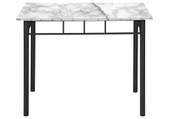 Ens salle à manger - 5mcx, blanc marbre, métal noir