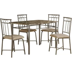 Ens salle a manger - 5pcs / dessus marbre / metal bronze - Monarch