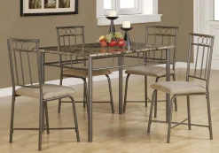 Ens salle a manger - 5pcs / dessus marbre / metal bronze - Monarch