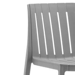 Ensemble à dîner d’extérieur en résine avec 1 table rectangulaire et 6 chaises empilables - gris