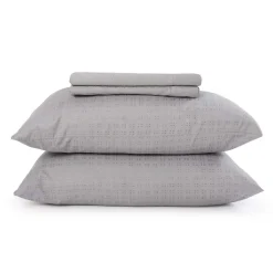 Ensemble de draps double en microfibre - gris ciment