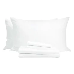 Ensemble de draps double en bambou - blanc