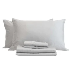 Ensemble de draps double en bambou - gris ciment