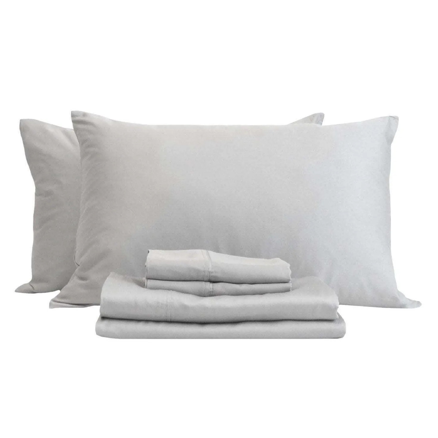 Ensemble de draps king en bambou - gris ciment