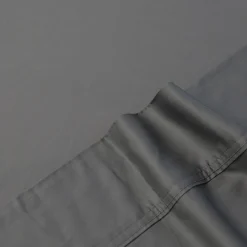 Ensemble de draps queen en rayonne de bambou à têtes séparées - gris charbon