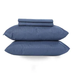 Ensemble de draps queen en microfibre - bleu