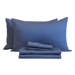 Ensemble de draps queen en bambou - bleu