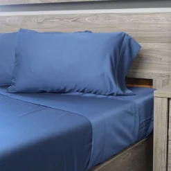 Ensemble de draps queen en bambou - bleu