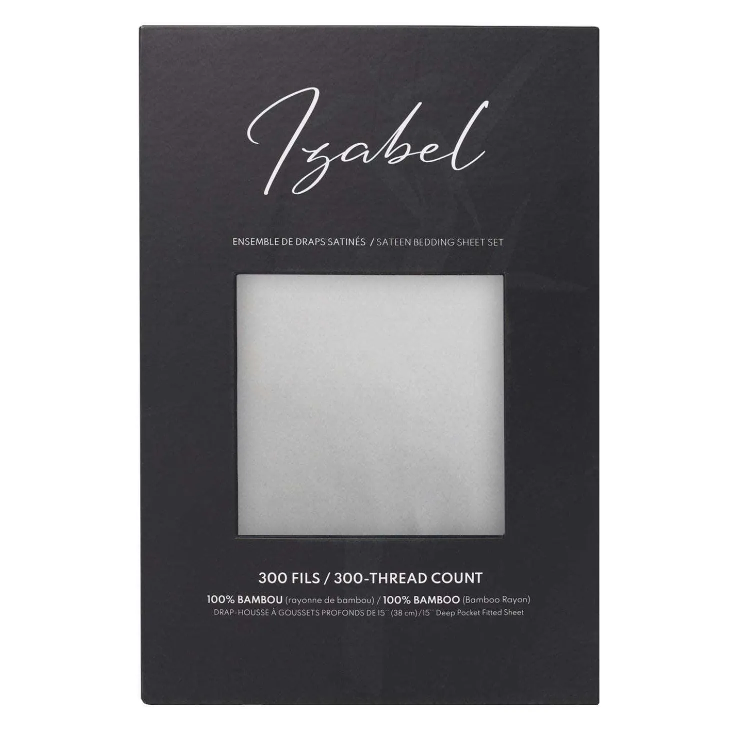 Ensemble de draps simple en bambou - gris ciment