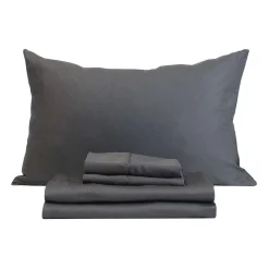 Ensemble de draps simple en bambou - gris charbon