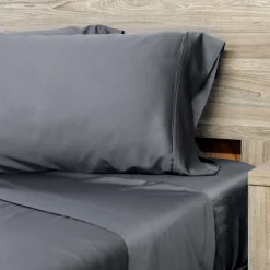 Ensemble de draps simple XL en bambou - gris charbon