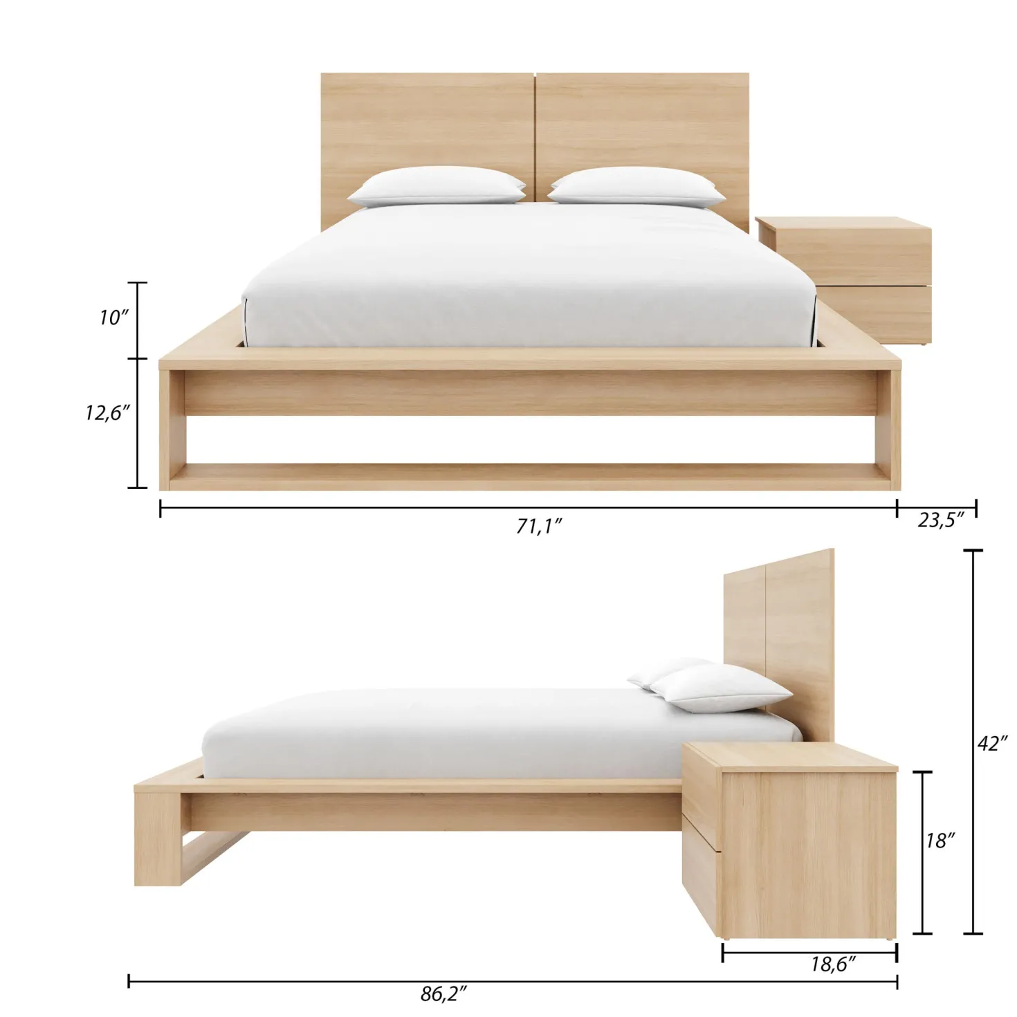 Ensemble grand lit (60") - 3 mcx - Nexera