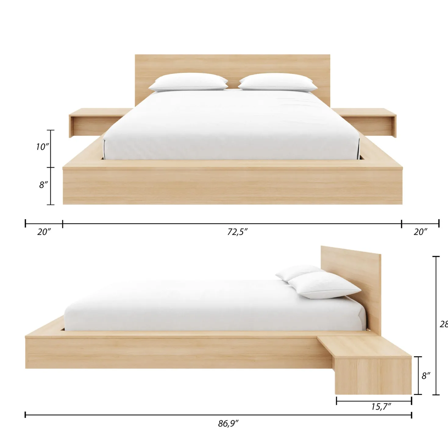 Ensemble grand lit (60") - 4 mcx - Nexera