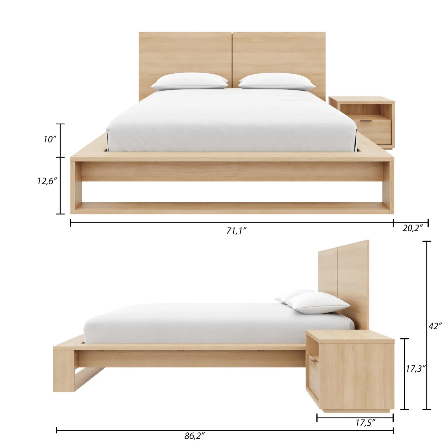 Ensemble grand lit (60") - 3 mcx - Nexera