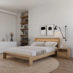 Ensemble grand lit avec éclairage (60") - 4 mcx - Nexera