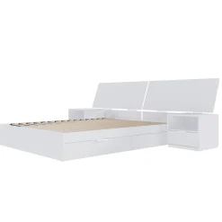 Ensemble grand lit avec rangement 2 tiroirs (60") - 4 mcx - Nexera