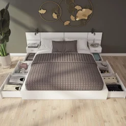 Ensemble grand lit avec rangement 6 tiroirs (60
