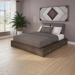 Ensemble grand lit avec rangement 6 tiroirs (60
