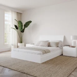 Ensemble grand lit avec rangement 3 tiroirs (60