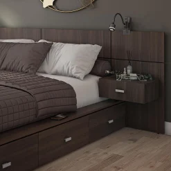 Ensemble grand lit avec rangement 6 tiroirs (60