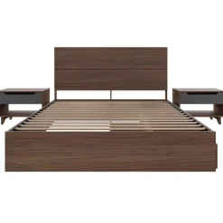 Ensemble grand lit avec rangement 3 tiroirs (60") - 4 mcx - Nexera