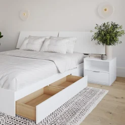 Ensemble grand lit avec rangement (60