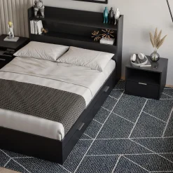 Ensemble lit double avec rangement (54") - 4mcx - Nexera