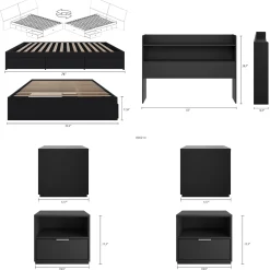 Ensemble lit double avec rangement (54