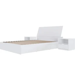 Ensemble lit double avec rangement 3 tiroirs (54") - 4mcx - Nexera