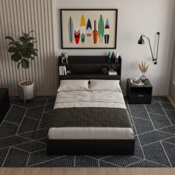 Ensemble lit double avec rangement (54
