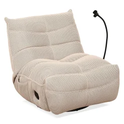 Fauteuil berçant inclinable avec support à cellulaire - beige