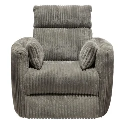 Fauteuil berçant pivotant inclinable en velours côtelé - gris