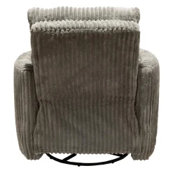 Fauteuil berçant pivotant inclinable en velours côtelé - gris