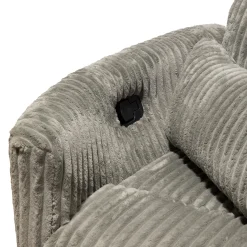 Fauteuil berçant pivotant inclinable en velours côtelé - gris