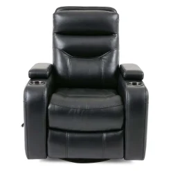 Fauteuil berçant pivotant inclinable avec rangement - noir