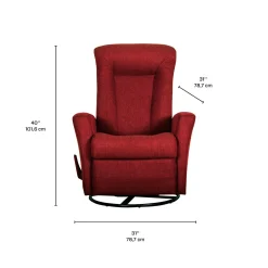 Fauteuil berçant pivotant inclinable - rouge