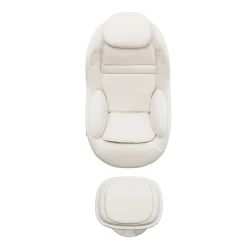 Fauteuil de massage inclinable électrique avec ottoman en cuir synthétique - blanc
