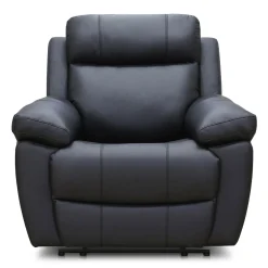Fauteuil inclinable et berçant en cuir véritable